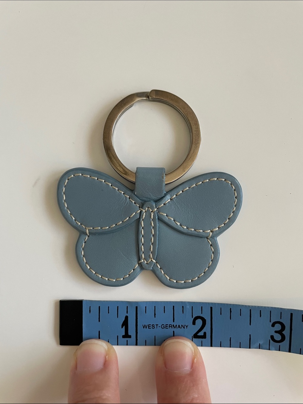COACH Vintage Blue Leather Butterfly Keychain - Picture 9 of 9